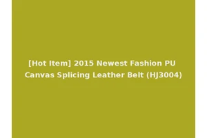 [Hot Item] 2015 Newest Fashion PU Canvas Splicing Leather Belt (HJ3004)