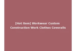 [Hot Item] Workwear Custom Construction Work Clothes Coveralls