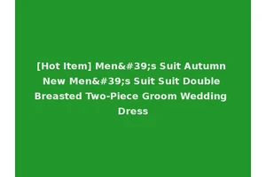 [Hot Item] Men's Suit Autumn New Men's Suit Suit Double Breasted Two-Piece Groom Wedding Dress