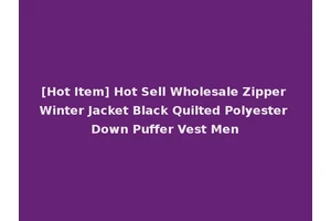 [Hot Item] Hot Sell Wholesale Zipper Winter Jacket Black Quilted Polyester Down Puffer Vest Men