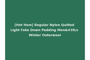 [Hot Item] Regular Nylon Quilted Light Fake Down Padding Men's Winter Outerwear