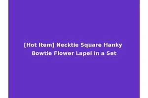 [Hot Item] Necktie Square Hanky Bowtie Flower Lapel in a Set