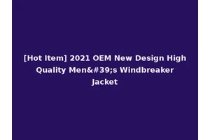 [Hot Item] 2021 OEM New Design High Quality Men's Windbreaker Jacket