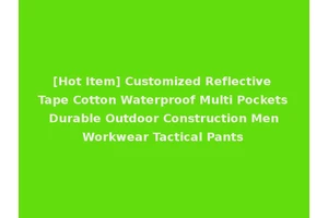 [Hot Item] Customized Reflective Tape Cotton Waterproof Multi Pockets Durable Outdoor Construction Men Workwear Tactical Pants