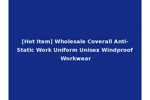 [Hot Item] Wholesale Coverall Anti-Static Work Uniform Unisex Windproof Workwear