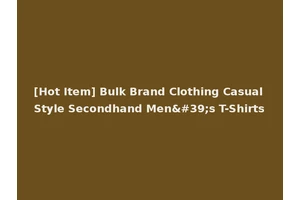 [Hot Item] Bulk Brand Clothing Casual Style Secondhand Men's T-Shirts