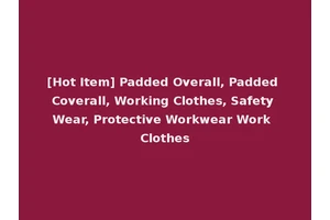 [Hot Item] Padded Overall, Padded Coverall, Working Clothes, Safety Wear, Protective Workwear Work Clothes