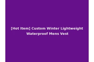 [Hot Item] Custom Winter Lightweight Waterproof Mens Vest