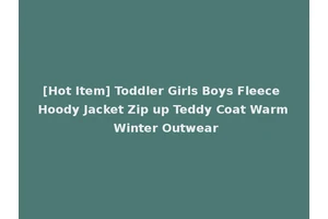 [Hot Item] Toddler Girls Boys Fleece Hoody Jacket Zip up Teddy Coat Warm Winter Outwear