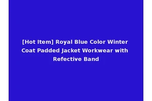 [Hot Item] Royal Blue Color Winter Coat Padded Jacket Workwear with Refective Band