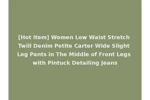 [Hot Item] Women Low Waist Stretch Twill Denim Petite Carter Wide Slight Leg Pants in The Middle of Front Legs with Pintuck Detailing Jeans