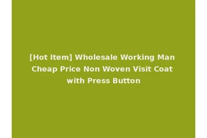 [Hot Item] Wholesale Working Man Cheap Price Non Woven Visit Coat with Press Button