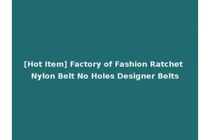 [Hot Item] Factory of Fashion Ratchet Nylon Belt No Holes Designer Belts