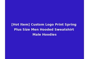 [Hot Item] Custom Logo Print Spring Plus Size Men Hooded Sweatshirt Male Hoodies