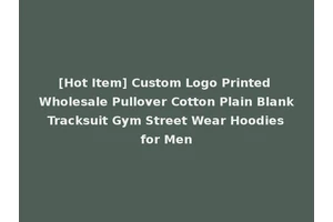[Hot Item] Custom Logo Printed Wholesale Pullover Cotton Plain Blank Tracksuit Gym Street Wear Hoodies for Men