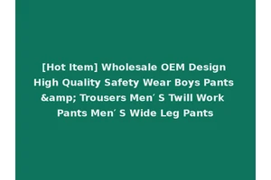 [Hot Item] Wholesale OEM Design High Quality Safety Wear Boys Pants &amp; Trousers Men′ S Twill Work Pants Men′ S Wide Leg Pants