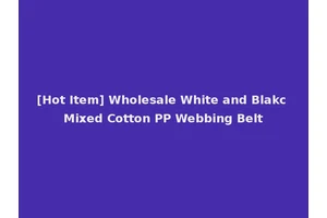 [Hot Item] Wholesale White and Blakc Mixed Cotton PP Webbing Belt