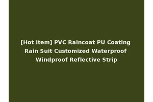 [Hot Item] PVC Raincoat PU Coating Rain Suit Customized Waterproof Windproof Reflective Strip