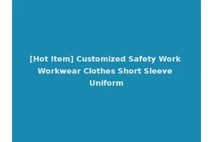 [Hot Item] Customized Safety Work Workwear Clothes Short Sleeve Uniform