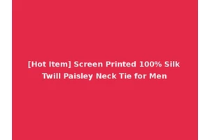 [Hot Item] Screen Printed 100% Silk Twill Paisley Neck Tie for Men
