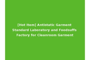 [Hot Item] Antistatic Garment Standard Laboratory and Foodsuffs Factory for Cleanroom Garment