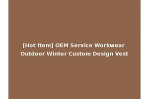 [Hot Item] OEM Service Workwear Outdoor Winter Custom Design Vest