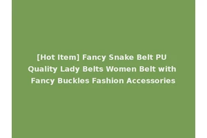 [Hot Item] Fancy Snake Belt PU Quality Lady Belts Women Belt with Fancy Buckles Fashion Accessories