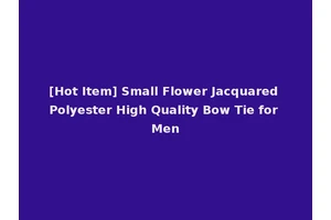 [Hot Item] Small Flower Jacquared Polyester High Quality Bow Tie for Men