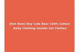 [Hot Item] Boy Cute Bear 100% Cotton Baby Clothing Hoodie Set Clothes