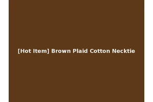 [Hot Item] Brown Plaid Cotton Necktie