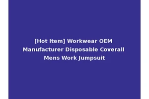 [Hot Item] Workwear OEM Manufacturer Disposable Coverall Mens Work Jumpsuit