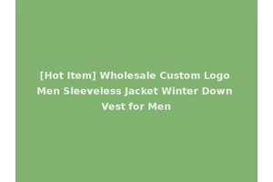 [Hot Item] Wholesale Custom Logo Men Sleeveless Jacket Winter Down Vest for Men