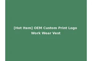 [Hot Item] OEM Custom Print Logo Work Wear Vest