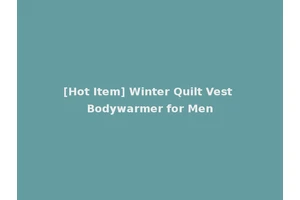 [Hot Item] Winter Quilt Vest Bodywarmer for Men