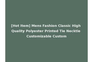 [Hot Item] Mens Fashion Classic High Quality Polyester Printed Tie Necktie Customizable Custom