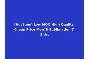 [Hot Item] Low MOQ High Quality Cheap Price Men′ S Sublimation T Shirt