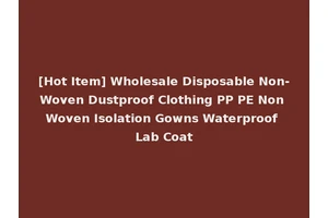 [Hot Item] Wholesale Disposable Non-Woven Dustproof Clothing PP PE Non Woven Isolation Gowns Waterproof Lab Coat