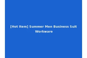 [Hot Item] Summer Men Business Suit Workware