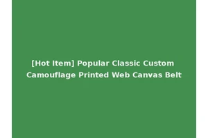 [Hot Item] Popular Classic Custom Camouflage Printed Web Canvas Belt