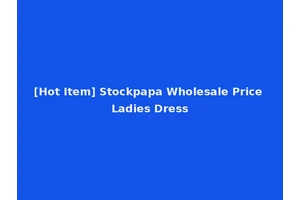[Hot Item] Stockpapa Wholesale Price Ladies Dress