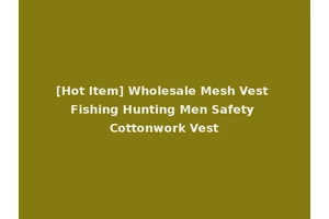 [Hot Item] Wholesale Mesh Vest Fishing Hunting Men Safety Cottonwork Vest