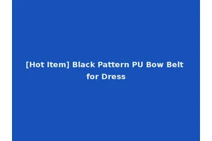 [Hot Item] Black Pattern PU Bow Belt for Dress