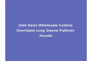 [Hot Item] Wholesale Custom Oversized Long Sleeve Pullover Hoodie
