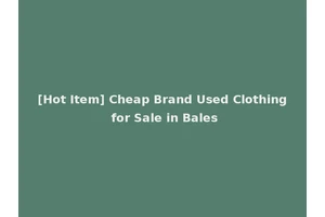 [Hot Item] Cheap Brand Used Clothing for Sale in Bales