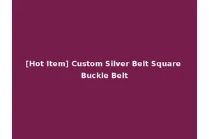 [Hot Item] Custom Silver Belt Square Buckle Belt