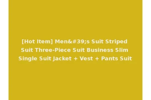 [Hot Item] Men's Suit Striped Suit Three-Piece Suit Business Slim Single Suit Jacket + Vest + Pants Suit