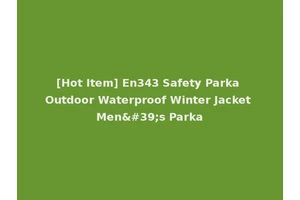 [Hot Item] En343 Safety Parka Outdoor Waterproof Winter Jacket Men's Parka