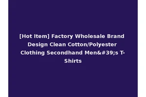 [Hot Item] Factory Wholesale Brand Design Clean Cotton/Polyester Clothing Secondhand Men's T-Shirts