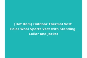 [Hot Item] Outdoor Thermal Vest Polar Wool Sports Vest with Standing Collar and Jacket