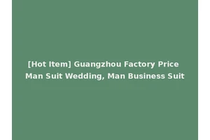 [Hot Item] Guangzhou Factory Price Man Suit Wedding, Man Business Suit